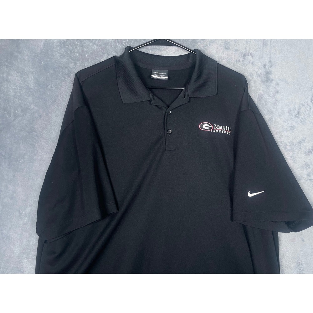 Nike Golf Mens Size XL Black Magill Society Georgia Bulldogs Dri-FIT Polo Shirt